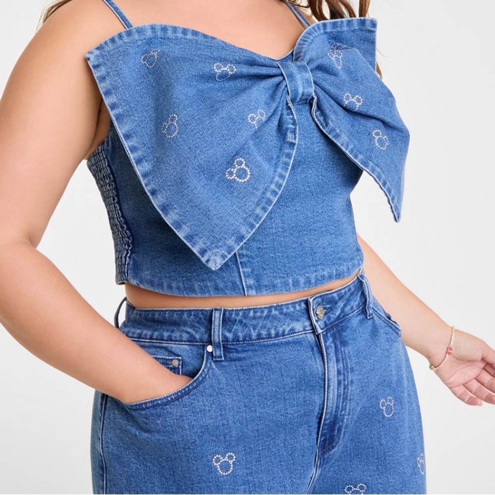 Disney Blue Denim Top with Minnie mouse logo